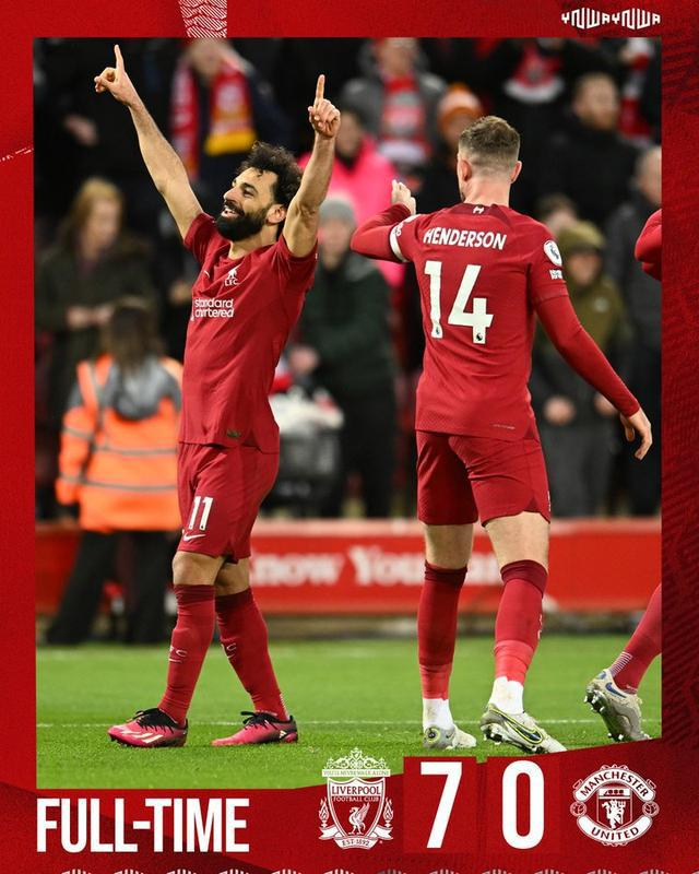 Kubet: Premier League-Salah Nunez Jacques lập cú đúp Liverpool 7-0 Manchester United