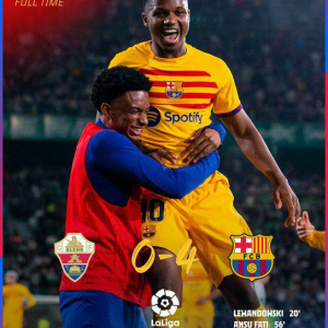 Kubet: La Liga-Lewandowski lập cú đúp, Fati Torres ghi bàn Barcelona 4-0 Elche