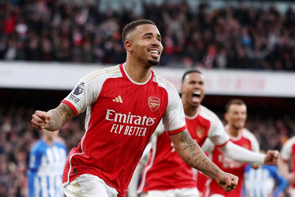 Gabriel Jesus của Arsenal ăn mừng (Ảnh: Kubet)